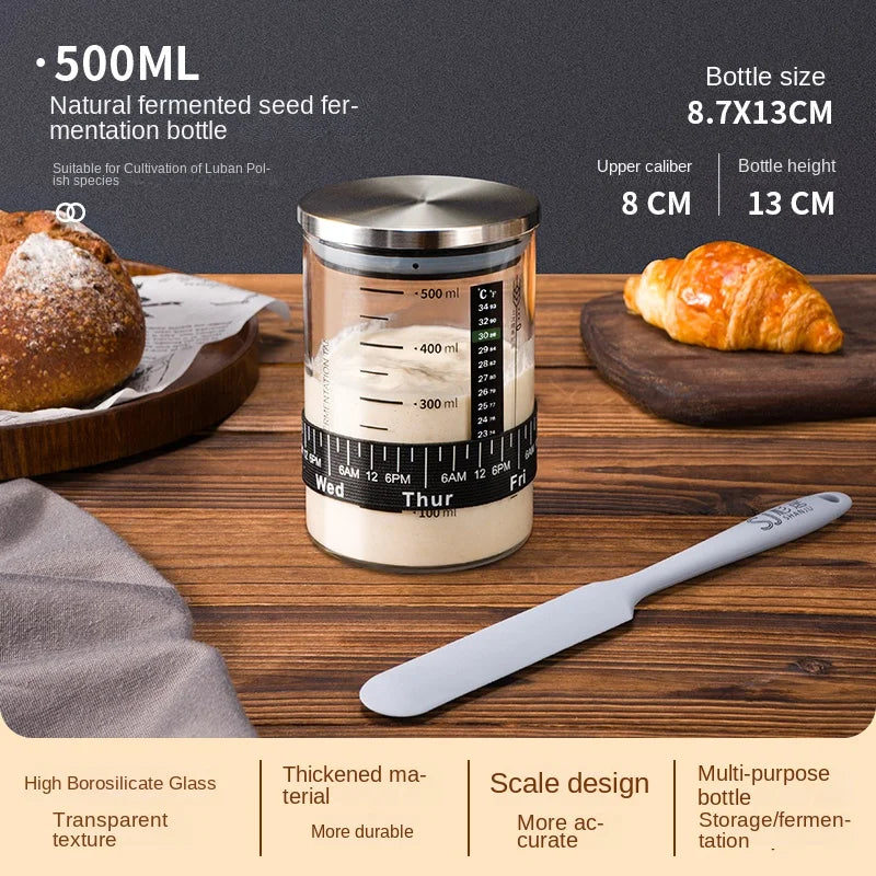 The Observer's Sourdough Starter Jar | Graduated Glass with Lid