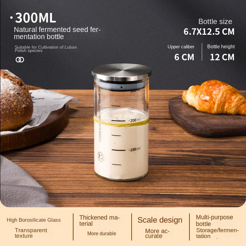 The Observer's Sourdough Starter Jar | Graduated Glass with Lid