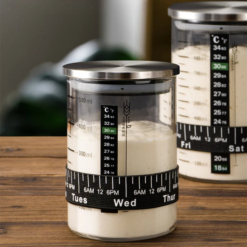 The Observer's Sourdough Starter Jar | Graduated Glass with Lid
