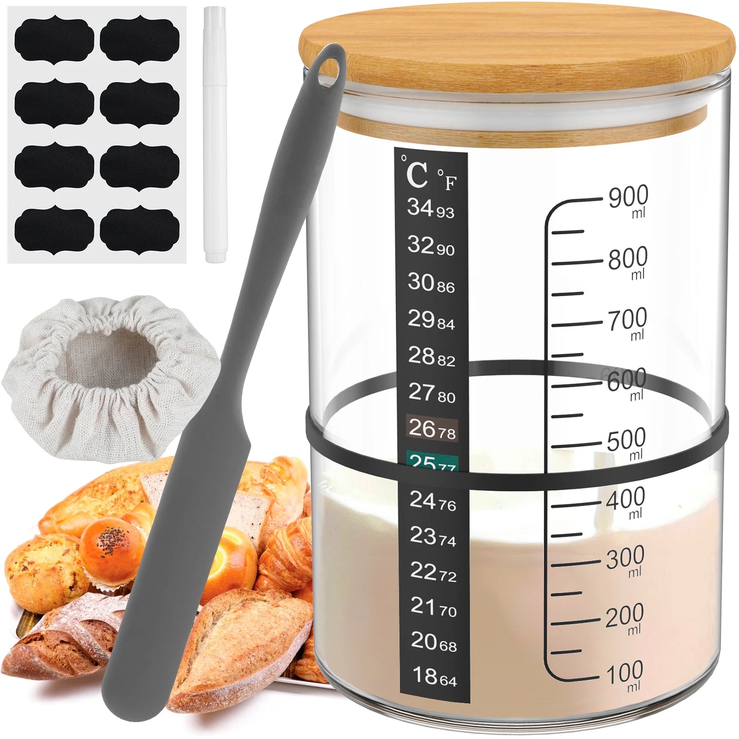 The Complete Sourdough Starter Home | 900ml Jar Kit