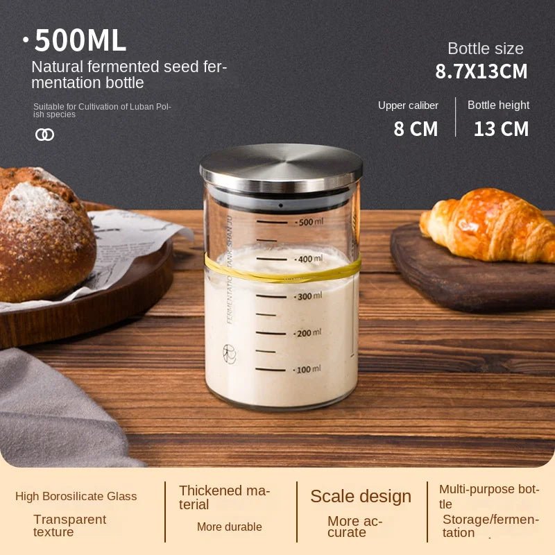 The Observer's Sourdough Starter Jar | Graduated Glass with Lid