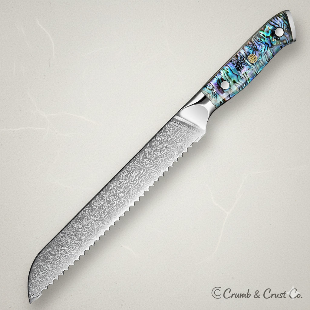 The Heritage Damascus Bread Knife | 8-Inch Serrated