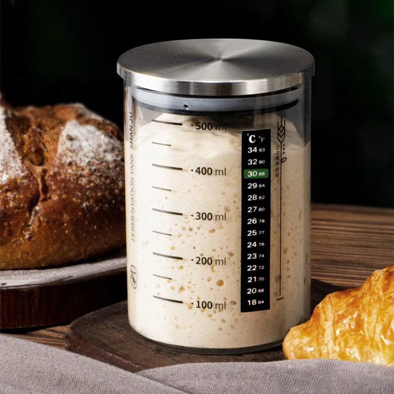 The Observer's Sourdough Starter Jar | Graduated Glass with Lid
