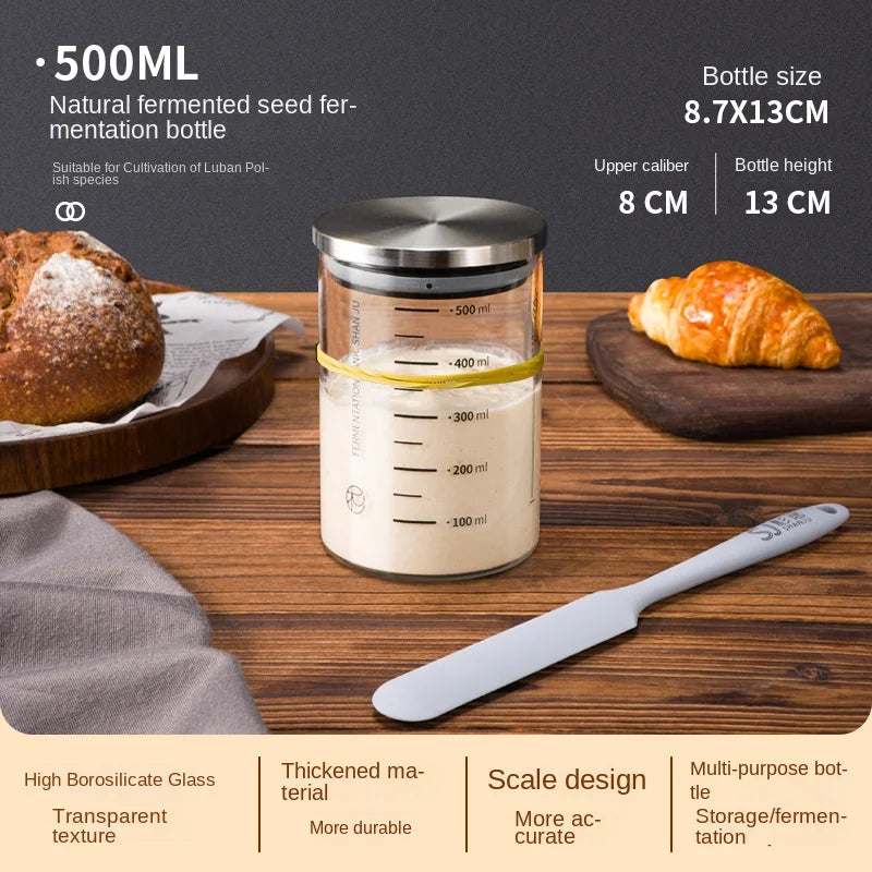 The Observer's Sourdough Starter Jar | Graduated Glass with Lid