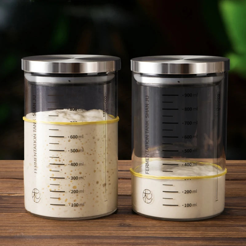 The Observer's Sourdough Starter Jar | Graduated Glass with Lid