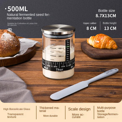 The Observer's Sourdough Starter Jar | Graduated Glass with Lid