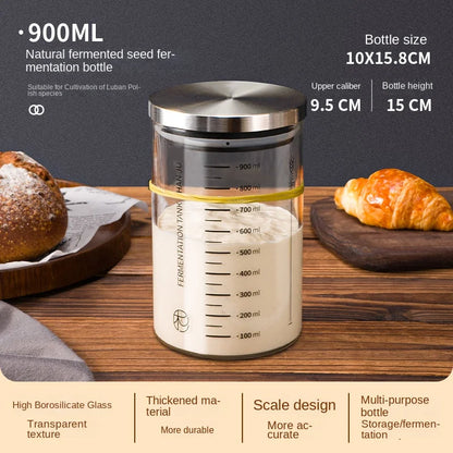 The Observer's Sourdough Starter Jar | Graduated Glass with Lid