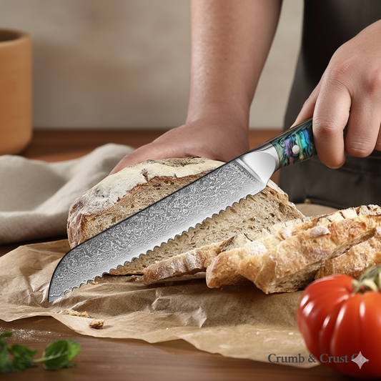 The Heritage Damascus Bread Knife | 8-Inch Serrated