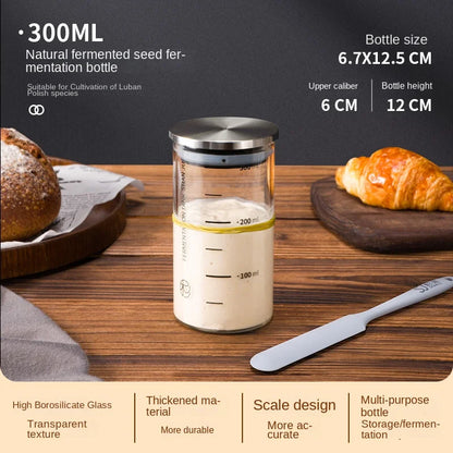 The Observer's Sourdough Starter Jar | Graduated Glass with Lid