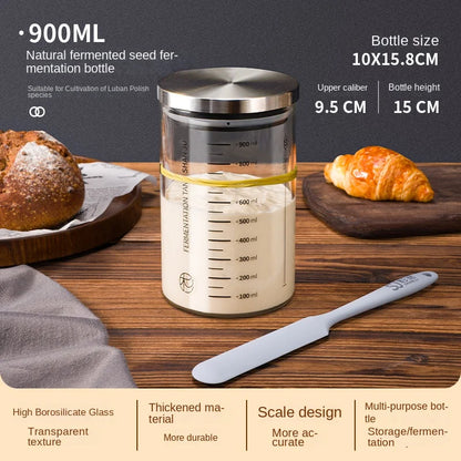 The Observer's Sourdough Starter Jar | Graduated Glass with Lid